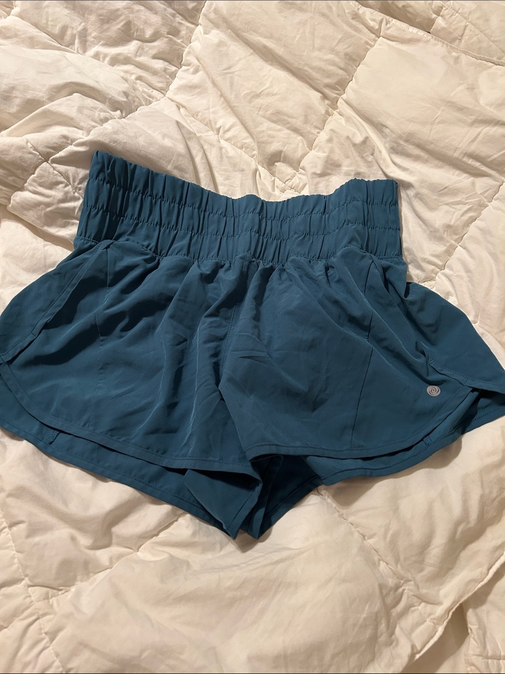 Apana Teal High-Waist Athletic Shorts